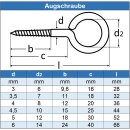 Ösenschrauben mit Holzgewinde 6 x 66 mm Edelstahl A2 - rostfrei