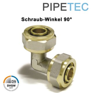 PIPETEC Schraubfitting-Winkel 90°
