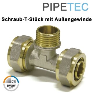 PIPETEC Schraubfitting-T-Stück mit Außengewinde