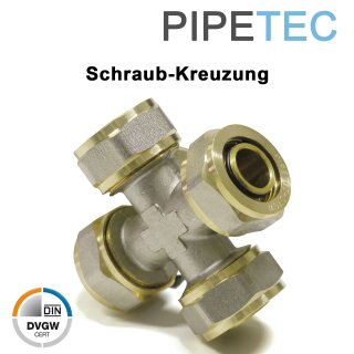 PIPETEC Schraubfitting-Kreuzung
