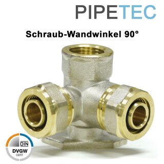 PIPETEC Schraubfitting-Wandwinkel 90°