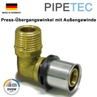 Press-Übergangswinkel mit Außengewinde