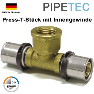 Press-T-Stück mit Innengewinde