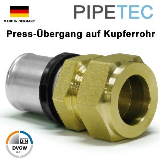 Press-Übergang auf Kupferrohr