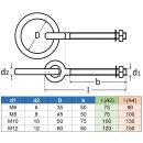 Augbolzen mit Ring, Edelstahl