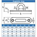 Augplatte lang - Edelstahl A2 - gestanzt und geschweisst