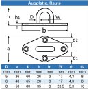 Augplatte Raute - Edelstahl A2 - gestanzt und geschweisst