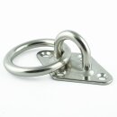 Augplatte Raute mit Ring 50 x 80 mm - Edelstahl A2 -...