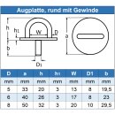 Augplatte rund mit Gewinde - Edelstahl A2 - gestanzt und...