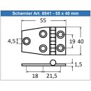 Türscharnier 55 x 40 x 1,5 mm, Edelstahl A2