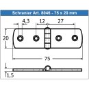 Türscharnier 75 x 20 x 1,5 mm, Edelstahl A2