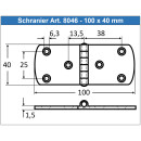 Türscharnier 100 x 40 x 1,5 mm, Edelstahl A2