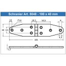 Türscharnier 185 x 40 x 1,5 mm, Edelstahl A2