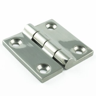 Scharnier 38 x 38 x 4,5 mm Feinguss poliert, Edestahl AISI 316 / A4