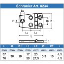Scharnier 76 x 38 x 4,5 mm Feinguss poliert, Edestahl AISI 316 / A4