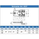 Scharnier 68 x 37 x 4,5 mm Feinguss poliert, Edestahl AISI 316 / A4