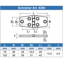 Scharnier 4,5 mm Feinguss poliert, Edestahl AISI 316 / A4