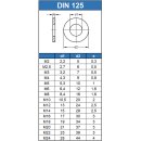 Unterlegscheibe 6,4 (M6) DIN 125 Edelstahl