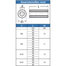 Gewindemuffen M8 X 35 (D=11) rund, Edelstahl A2