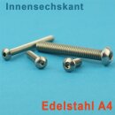 Linsenkopfschrauben mit Innensechskant ISO 7380 Edelstahl A4