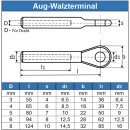 Aug-Walzterminal für D=8, Edelstahl A4