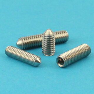Gewindestifte M3 X 3 mit Innensechskant u. Spitze DIN 914 Edelstahl A2