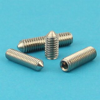 Gewindestifte M8 X 6 mit Innensechskant u. Spitze DIN 914 Edelstahl A2