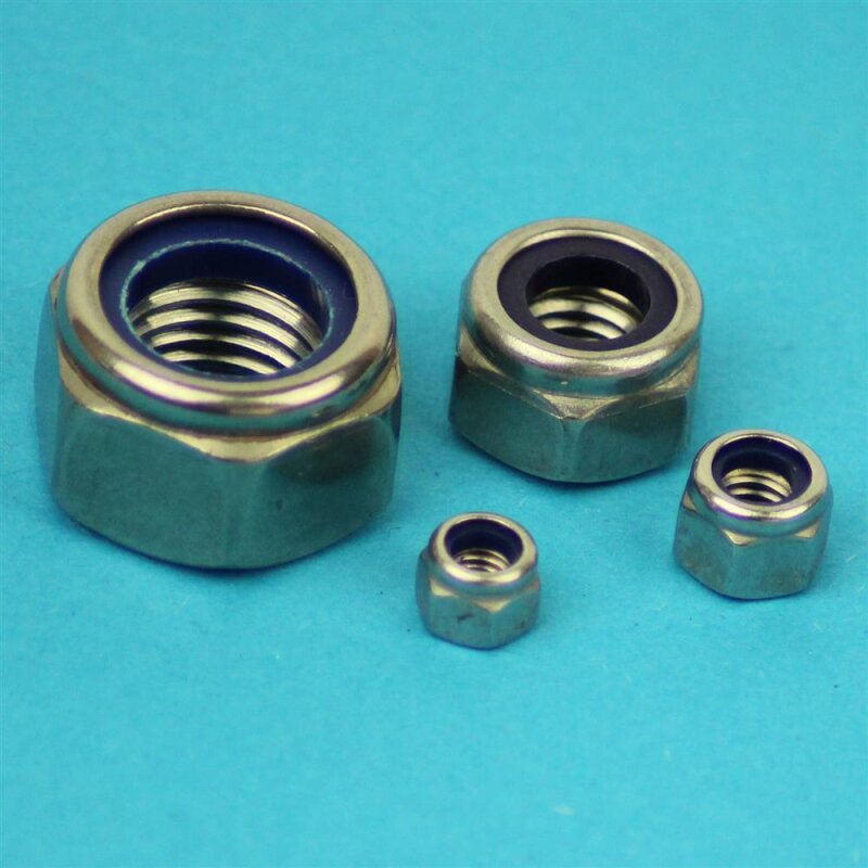 SG Store 40 Stück Selbstsichernde Sechskantmuttern - Edelstahl 304 DIN 7967 M6-M12