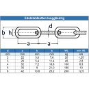 Kette langgliedrig Edelstahl A4 DIN763 technische Zeichnung