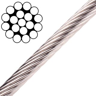 6,0 mm Drahtseil 1x19 hart, Edelstahl A4