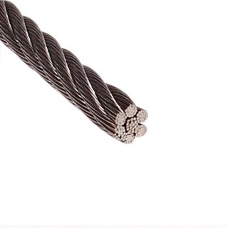 Seil Drahtseil Edelstahl 7 mm 7x19 DIN 3060 V4A FLEXIBEL Seil Drahtseil Edelstahl 7 mm 7x19 DIN 3060 V4A FLEXIBEL