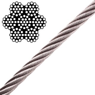 2,5 mm Drahtseil 7x19 weich, Edelstahl A4