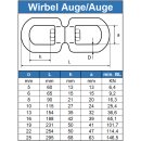 Wirbel Auge/Auge D=5, Edelstahl A4