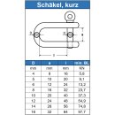 Schäkel kurz ähnlich DIN 82101 Edelstahl A4...