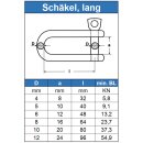 Schäkel lang ähnlich DIN 82101 Edelstahl A4...