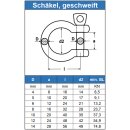 Schäkel geschweift D=14 ähnlich DIN 82101, Edelstahl A4