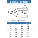Schäkel gedreht D=8, Edelstahl A4