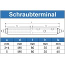Schraubterminal D=3+4 M6, Edelstahl A4 (Rechtsgewinde)