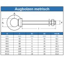 Augbolzen mit metrischem Gewinde M12 X 120, Edelstahl A4