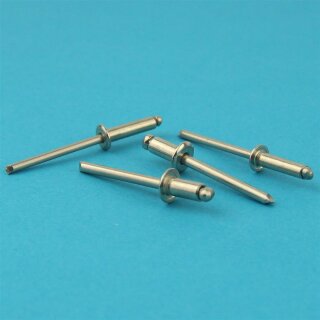 Blindniet 4,0 X 6 mm mit Flachkopf DIN 7337 Edelstahl A2