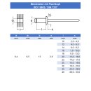 Blindniet 4,0 X 6 mm mit Flachkopf DIN 7337 Edelstahl A2