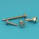 Bohrschrauben 6,3 X 45 mit Sechskantkopf und Bund, Form K DIN 7504 Edelstahl A2
