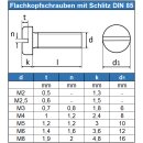 Flachkopfschrauben M4 X 10 mit Schlitz DIN 85 Edelstahl A2
