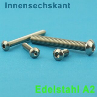 10 Stück Linsenkopfschrauben ISO 7380 A2 M8X40 TORX