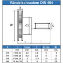 Rändelschraubenhohe Form DIN 464 Edelstahl A1 technische Zeichnung