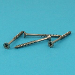 Spanplattenschrauben 5 X 80/50 Kreuzschlitz POZI "Z" (Teilgewinde), Senkkopf, Edelstahl A2