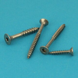 Spanplattenschrauben 6 X 45/30 TORX T-25 (Teilgewinde), Senkkopf u. Innensechsrund, Edelstahl A2