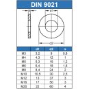 Große Unterlegscheiben 13 (M12) DIN 9021 Edelstahl A2