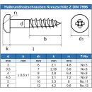 Halbrundholzschrauben mit Kreuzschlitz Z DIN 7996...