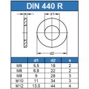 Holzkonstruktionsscheiben M8 DIN 440 Edelstahl A2, Form R (Rundloch)